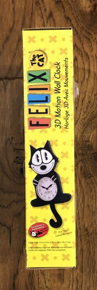 Felix The Cat 3D Motion Wall Clock - - w/Certificate of Authenticity 2