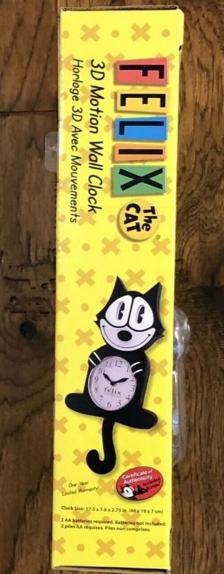 Felix The Cat 3D Motion Wall Clock - - w/Certificate of Authenticity 3
