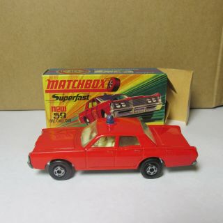 OLD DIECAST LESNEY MATCHBOX SUPERFAST 59 FIRE CHIEF CAR ENGLAND 3