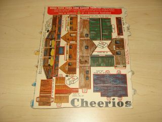 Vintage 1948 Lone Ranger Frontier Town 9 Cheerios Box Punch Out