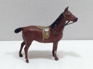 Hand Painted Metal Horse Figure Made In Germany