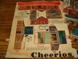 Vintage 1948 Lone Ranger Frontier Town 4 Cheerios Box Punch Out