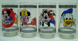 Mickey Mouse Club Film Strip set of 4 glass Minie Pluto Donald Chip & Dale Goofy 2