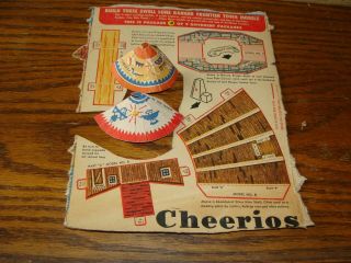 Vintage 1948 Lone Ranger Frontier Town 3 Cheerios Box Punch Out