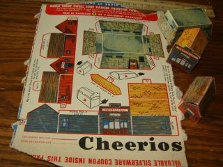 Vintage 1948 Lone Ranger Frontier Town 2 Cheerios Box Punch Out