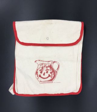 Vintage Koolaid Pitcher Logo Backpack Red - trimmed Snap Closed Flap Is 12.  5”x 11” 2