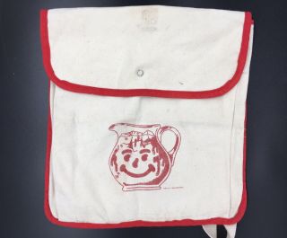 Vintage Koolaid Pitcher Logo Backpack Red - trimmed Snap Closed Flap Is 12.  5”x 11” 5