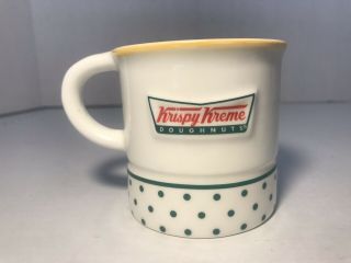 Krispy Kreme Doughnuts Coffee Mug Green Dots 3d Donut On Bottom Inside 8 Oz Cup