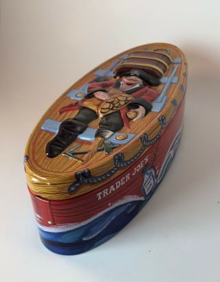 Vintage Trader Joe’s Collectors Tin Pirate Cookie “Boatload Of Cookies” RARE 2