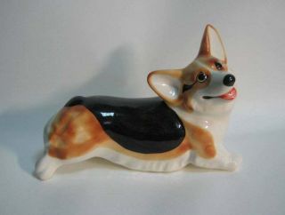 Corgi Porcelain Figurine,  Handmade,  Dog Figurine