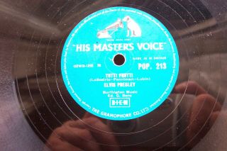 ELVIS PRESLEY 78 RPM BLUE SUEDE SHOES / TUTTI FRUTTI UK HMV POP.  213 STRONG VG 3