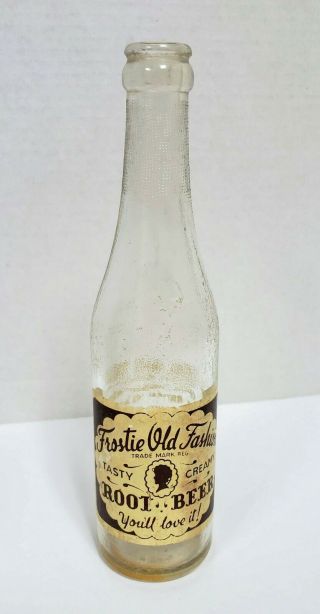 Vintage Frostie Old Fashion Root Beer Soda Glass Bottle Atlanta Ga
