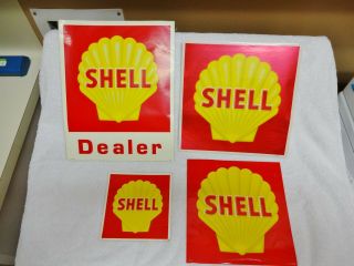 Vintage Shell Oil Company Gasoline Pump And Dealer Decals