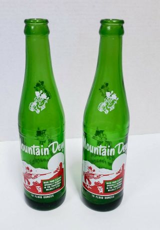 Two Vintage Mountain Dew Hillbilly Bottles 10 Fluid Ounces