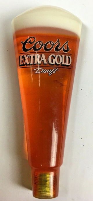 Tap Handle Coors Extra Gold Draft Acrylic Beer Glass Knob Man Cave Bar