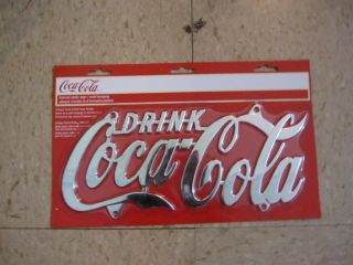 Coca - Cola Chrome Plated License Plate -