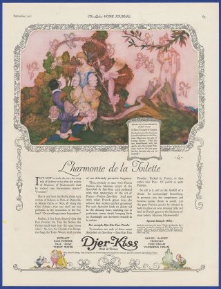 Vintage 1921 Djer - Kiss Perfume Fairies Paris Willy Pogany Art Print Ad