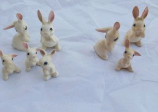 Vintage Hagen - Renaker Farm Bunny Rabbits Miniature Figurines Retired (6)