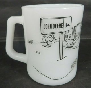 1976 John Deere Manson Implement Coffee Mug Federal Milk Glass Tractor Farming