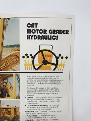 Vintage Caterpillar Motor Grader Hydraulics Advertising Brochure Series G 3