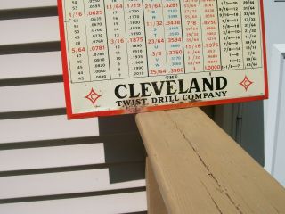 Vintage Cleveland Twist Drill Co.  Decimal Equivalent Metal Sign 25 