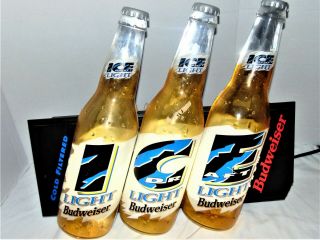 Ice Light Draft 1994 Budweiser Light Up 3d Bar Sign Vintage