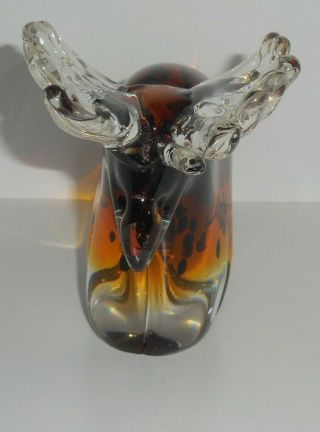 Hand Crafted Amber Glass Moose Figurine Art Glass 5