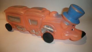 Vintage Rare Pull - Toy Huckleberry Hound Plastic Train Hanna - Barbera Argentina