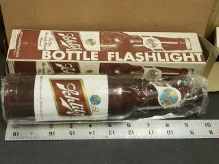 Vintage 1970 Schlitz Beer Bottle Flashlight With Schlitz Box Nib