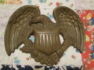 Vintage Brass Eagle Metal Plaque Great Patriotic Decor