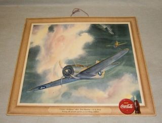 Vintage 1943 Coca Cola World War Ii U.  S.  Airplane Curtis Helldiver Sign