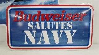 Vintage 1994 Budweiser Salutes Navy Metal Tin 33 