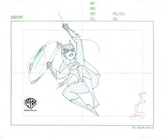 Batman Animated Series Production Drawing - Batgirl