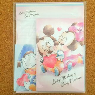 Disney Baby Mickey Mouse & Baby Minnie Letter Set Envelope & Writing Pad