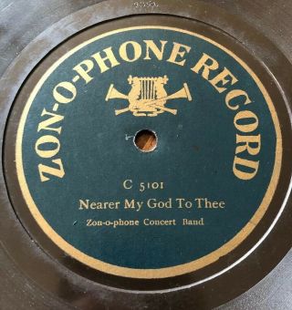 1903 Zon - O - Phone Concert Band 5101 9” 8 3/4” Single Sided 78 Rpm Zonophone Hymn