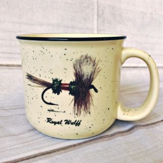 Ll Bean Speckled Coffee Mug Royal Wulff Fly Fishing Vintage Rare Fathers Day