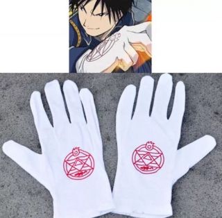 Fullmetal Alchemist Colonel Roy Mustang Edward Elric Cosplay Gloves 8.  5” Anime