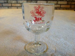 Vintage Jax Beer Dimpled Schooner/ Stemware Beer Drinking Glass