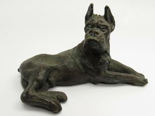 Maitland - Smith Ltd Bronze Boxer Dog Sculpture Figurine Made In Philippines