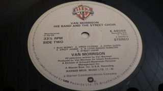 Van Morrison his band and street Choir,  Vinyl LP,  46066,  UK press A3 B2 EX,  /NM 3