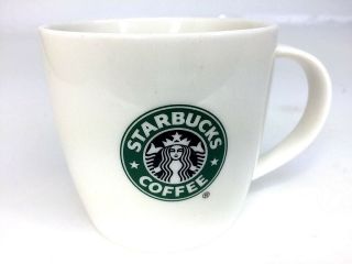 Starbucks Coffee Mug Cup 2008 Old Logo Mermaid Siren White & Green 12 Oz.