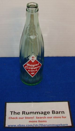 Vintage Royal Crown Rc Cola 12 Oz - - - Soda Pop Bottle - - - Green Glass - - Neat