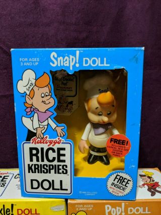 Vintage 1984 Kelloggs Rice Krispies Snap,  Crackle,  Pop Talbot Toys Dolls 2