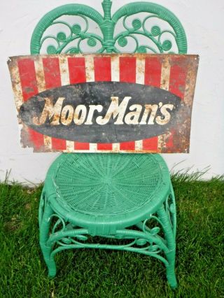 Vintage Metal Tin Advertising Sign Moormans Feed Seed Agriculture Farmers Crops