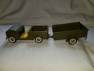 Structo Army Engineers Jeep And Trailer/dump Cart - From 50s 