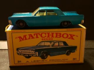 Matchbox No.  31 Lincoln Continental Die - Cast Car Lesney