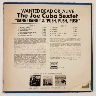 THE JOE CUBA SEXTET / WANTED DEAD OR ALIVE / BANG BANG PUSH PUSH / LP RECORD EX 2