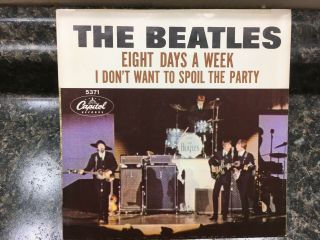 Beatles 1965 Eight Days A Week Picture Sleeve,  Ec - Gorgeous -