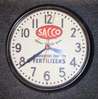 Vintage Sacco Fertilizers Advertising Clock - General Electric Bakelite