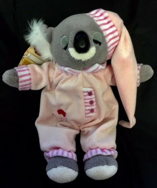 Bedtime Koala Bear Sleeping 14 " Plush Pink Pajamas Australia Boom Up Souvenirs
